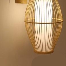Wandlampe aus Rattan oval