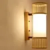 Wandlampe aus Rattan, zylindrisch