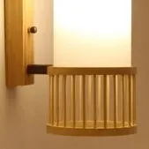 Wandlampe aus Rattan, zylindrisch