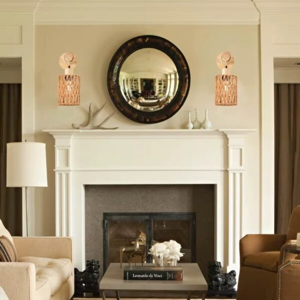 Wandlampe Rattan Boho Wandlampe Rattan Boho