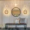 Wandlampe Rattan Kugel Hängend