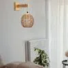 Wandlampe Rattan Kugel Hängend