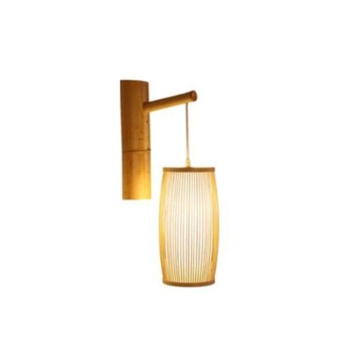 Wandleuchte aus Rattan, gewölbt