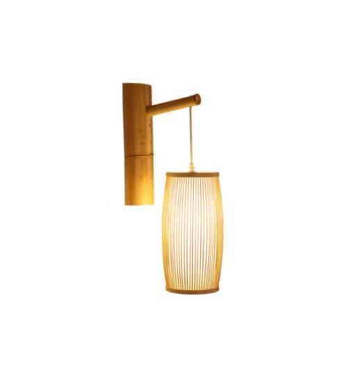 Wandleuchte aus Rattan, gewölbt