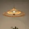 Wandleuchte aus Rattan im Fächerdesign
