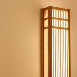 Wandleuchte aus Rattan rechteckig