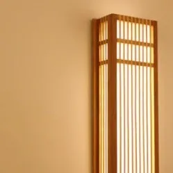Wandleuchte aus Rattan rechteckig