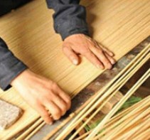 Wandleuchte aus Rattan rechteckig