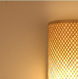 Wandleuchte aus Rattan, rechteckig