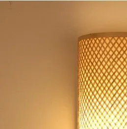 Wandleuchte aus Rattan, rechteckig