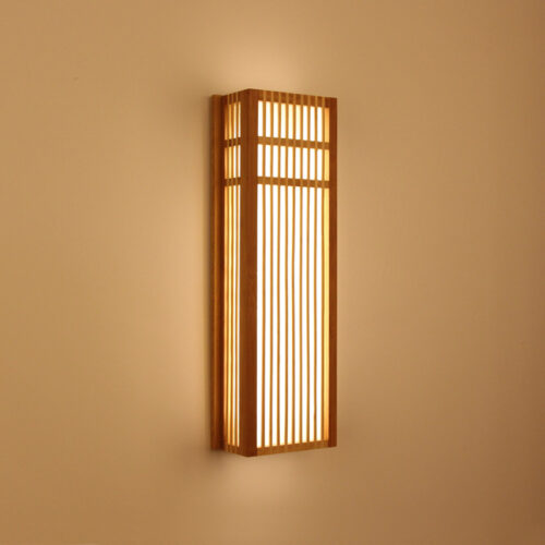 Wandleuchte aus Rattan rechteckig