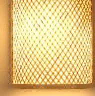 Wandleuchte aus Rattan, rechteckig