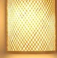 Wandleuchte aus Rattan, rechteckig