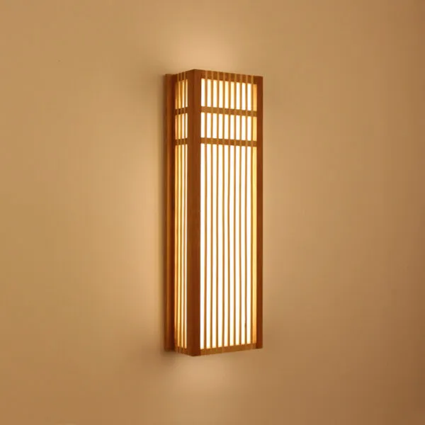 Wandleuchte aus Rattan rechteckig