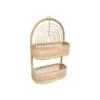Wandregal aus Rattan im Vintage-Stil, zweistufig Wandregal aus Rattan im Vintage-Stil, zweistufig