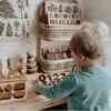 Wandregal aus Rattan im Vintage-Stil, zweistufig Wandregal aus Rattan im Vintage-Stil, zweistufig
