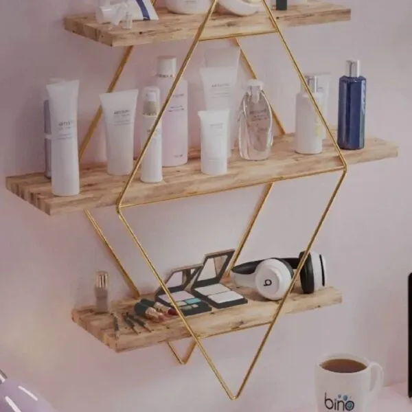 Wandregal Holz drei Ebenen Wandregal Holz drei Ebenen