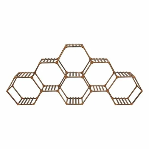 Wandregal im Waben-Design aus Holz Wandregal im Waben-Design aus Holz
