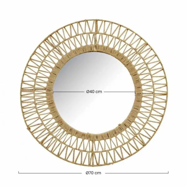 Wandspiegel aus Rattan, naturfarben Wandspiegel aus Rattan, naturfarben
