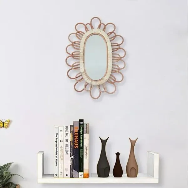 Wandspiegel aus Rattan oval Wandspiegel aus Rattan oval