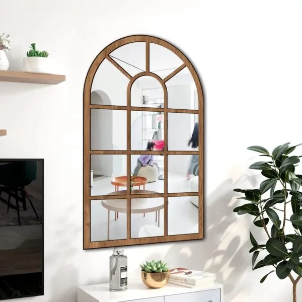 Wandspiegel im Fensterstil aus Holz Wandspiegel im Fensterstil aus Holz