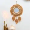Wandspiegel mit Makramee und Rattan Wandspiegel mit Makramee und Rattan