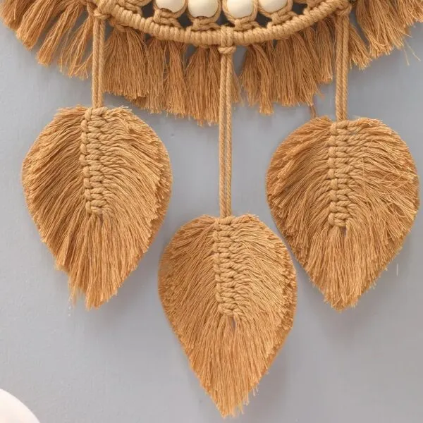 Wandspiegel mit Makramee und Rattan Wandspiegel mit Makramee und Rattan