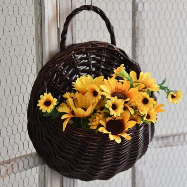 Wandvase aus Rattan