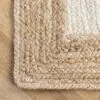 Weiß-beiger Rattan-Teppich, quadratisch Weiß-beiger Rattan-Teppich, quadratisch