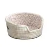 Weißer Hunde-Korb aus Rattan Weißer Hunde-Korb aus Rattan