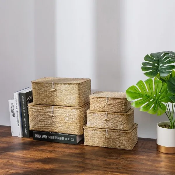 Weißer Rattan-Korb in 5 Größen Weißer Rattan-Korb in 5 Größen