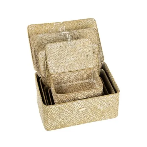Weißer Rattan-Korb in 5 Größen Weißer Rattan-Korb in 5 Größen