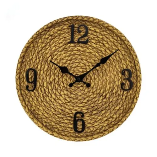 Wetterfeste Wanduhr im Rattan-Look Wetterfeste Wanduhr im Rattan-Look